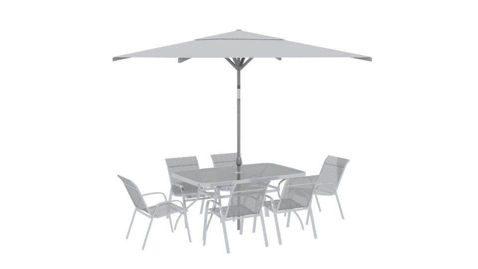 Stylish Outdoor Dining Set with Canopy 3D Model - Professional 3D Model Render 4