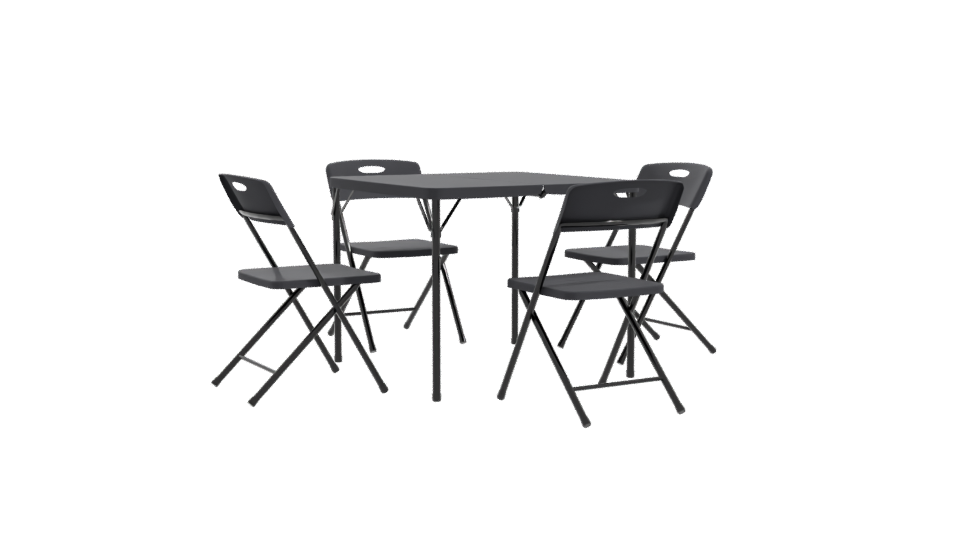 Minimalist Folding Table Set 3D - Professional 3D Model Render 10