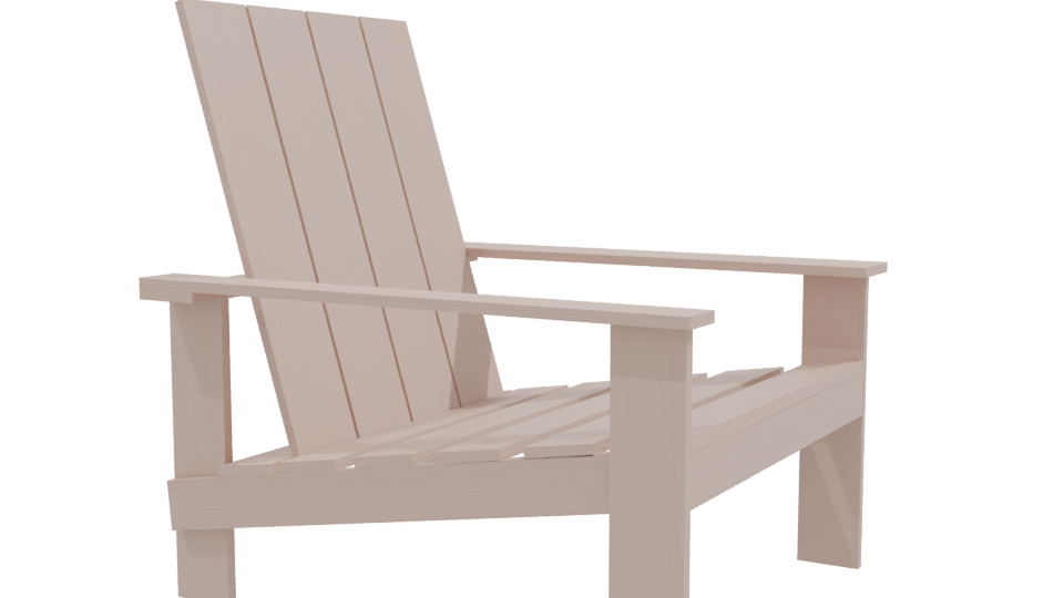Minimalist Outdoor Wooden Lounge Chair 3D Model - Professional 3D Model Render 9