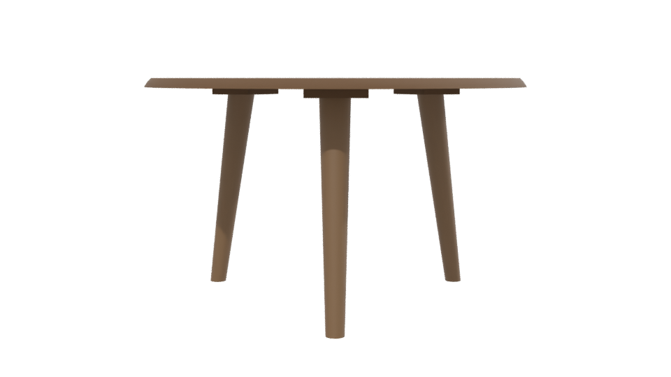 Stylish Round Wooden Table Model - Professional 3D Model Render 13