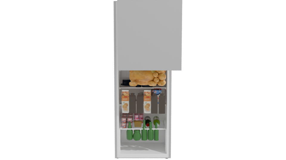 Stylish Silver Refrigerator 3D Model - Professional 3D Model Render 11