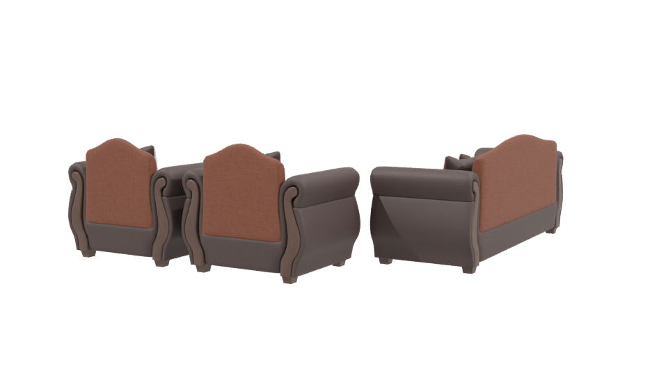 Elegant Fabric Sofa Set 3D Model - Professional 3D Model Render 3