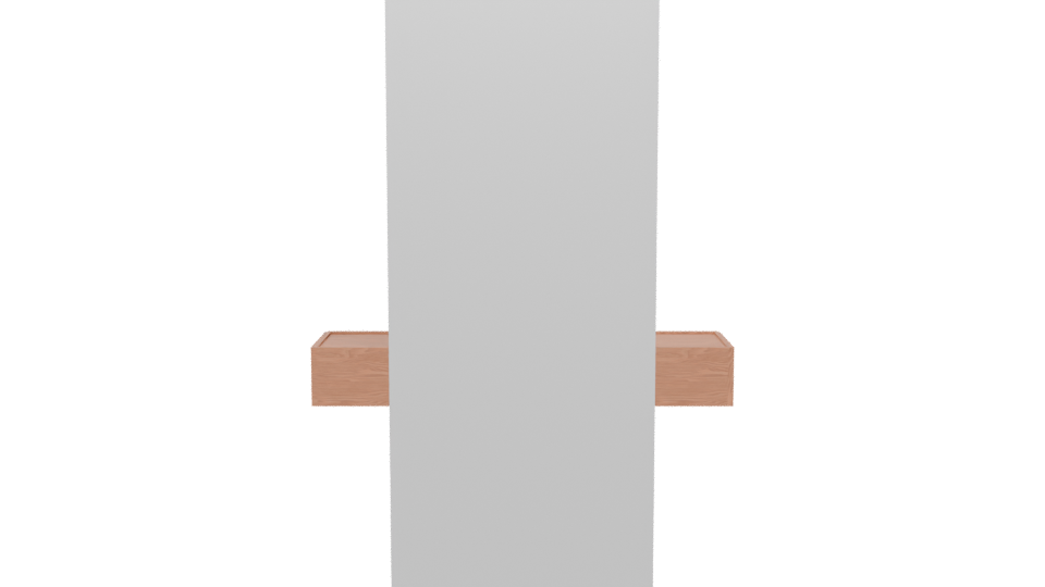 Minimalist Wooden Shelf Mirror Model - Professional 3D Model Render 5