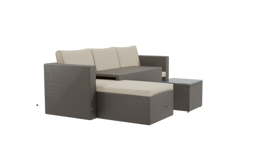 Contemporary Outdoor Sectional Sofa Set 3D Model - Professional 3D Model Render 9