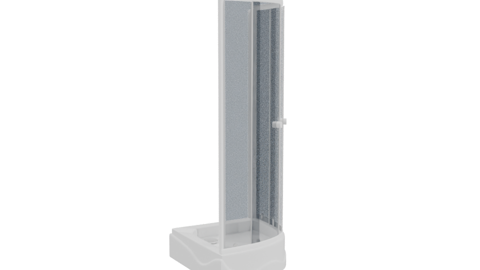 Curved Glass Shower Enclosure 3D Model - Professional 3D Model Render 10