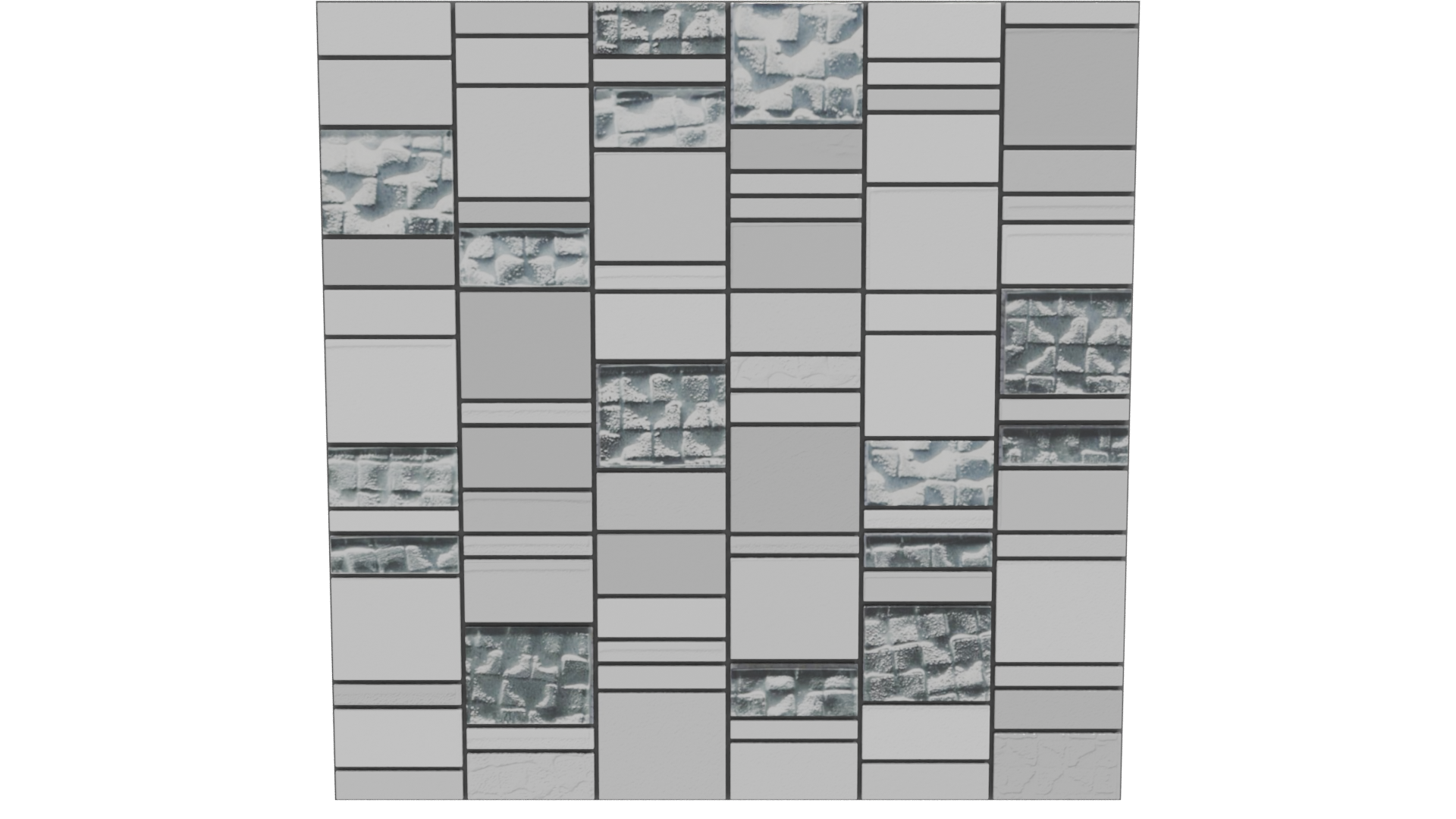 Stylized Ceramic Mosaic Wall - Professional 3D Model Render 11