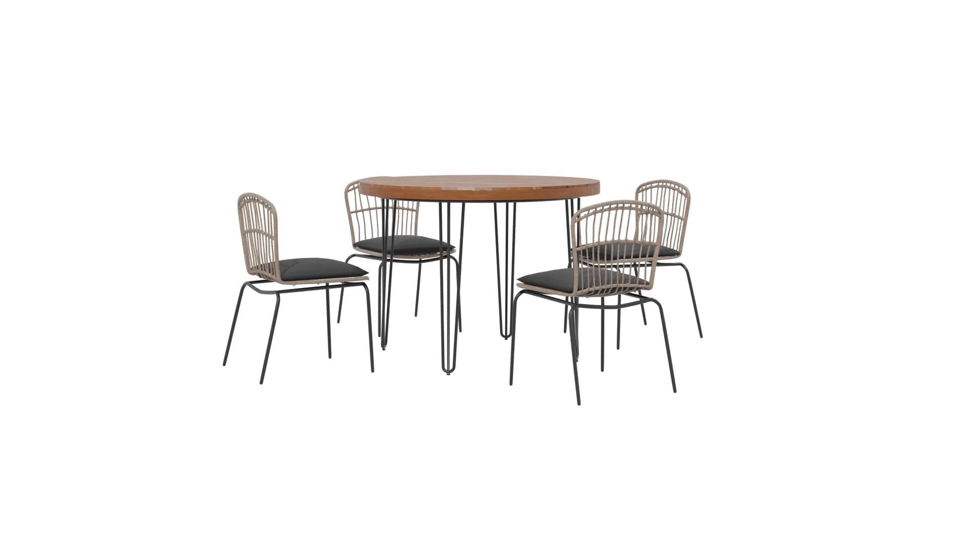 Stylish Round Dining Table Set - Professional 3D Model Render 13