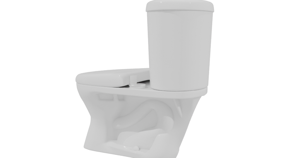 Stylish Ceramic Toilet Model - Professional 3D Model Render 3