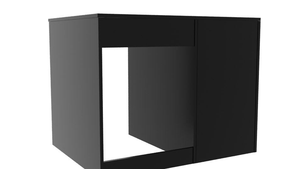 Minimalist Black Office Desk - Professional 3D Model Render 4