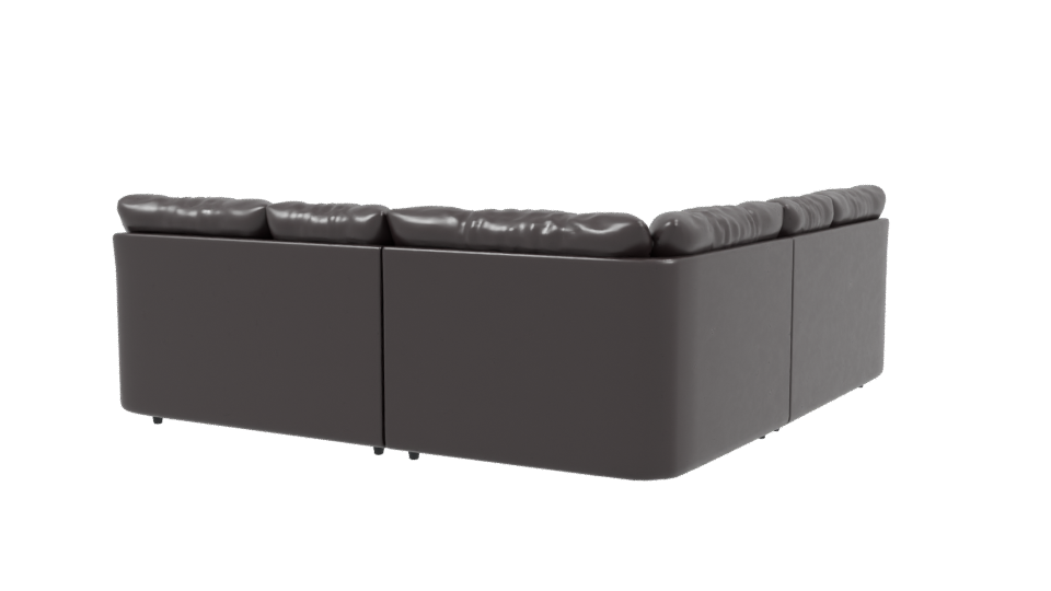 Modern L-Shaped Leather Sofa 3D Model - Professional 3D Model Render 3