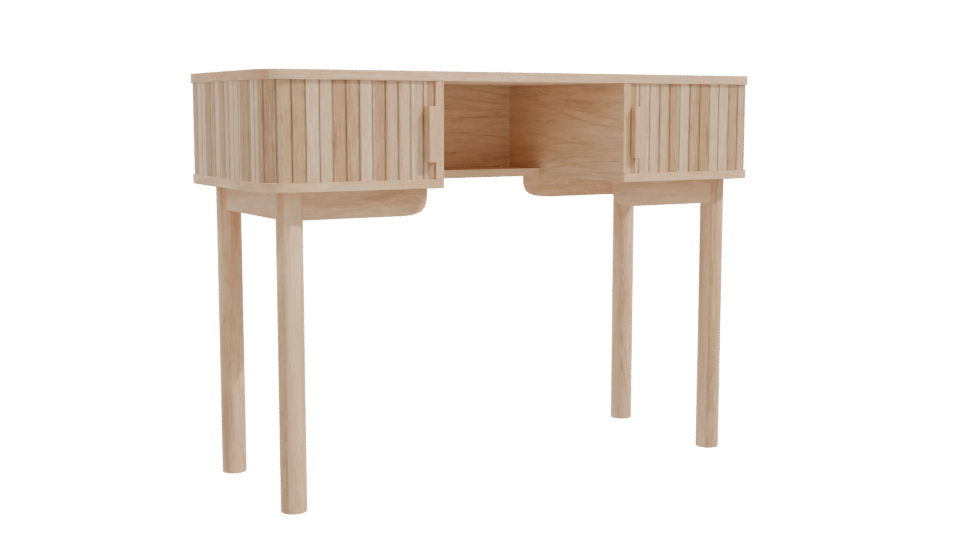 Stylish Wooden Desk Model 3D - Professional 3D Model Render 10