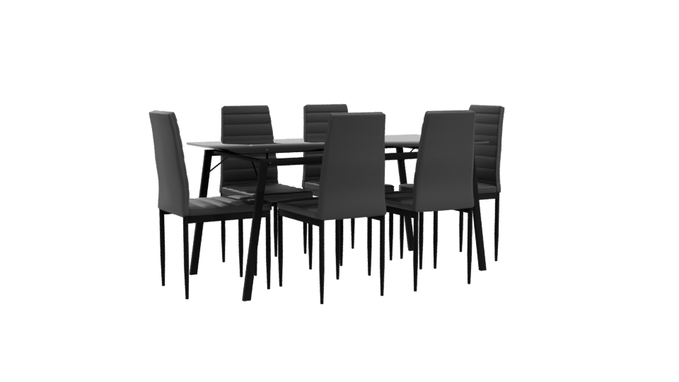 Stylish Modern Dining Table Set 3D Model - Professional 3D Model Render 10