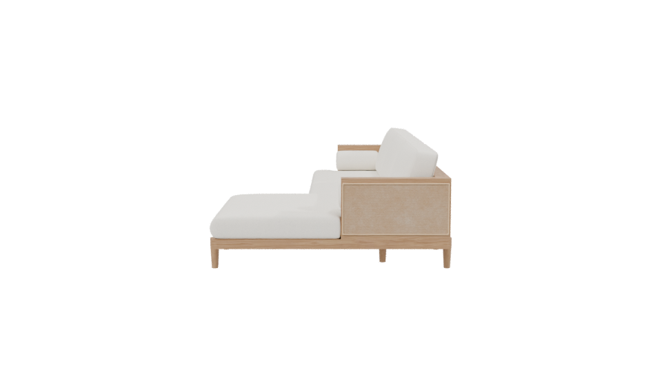 Minimalist Wooden Sofa Model - Professional 3D Model Render 2