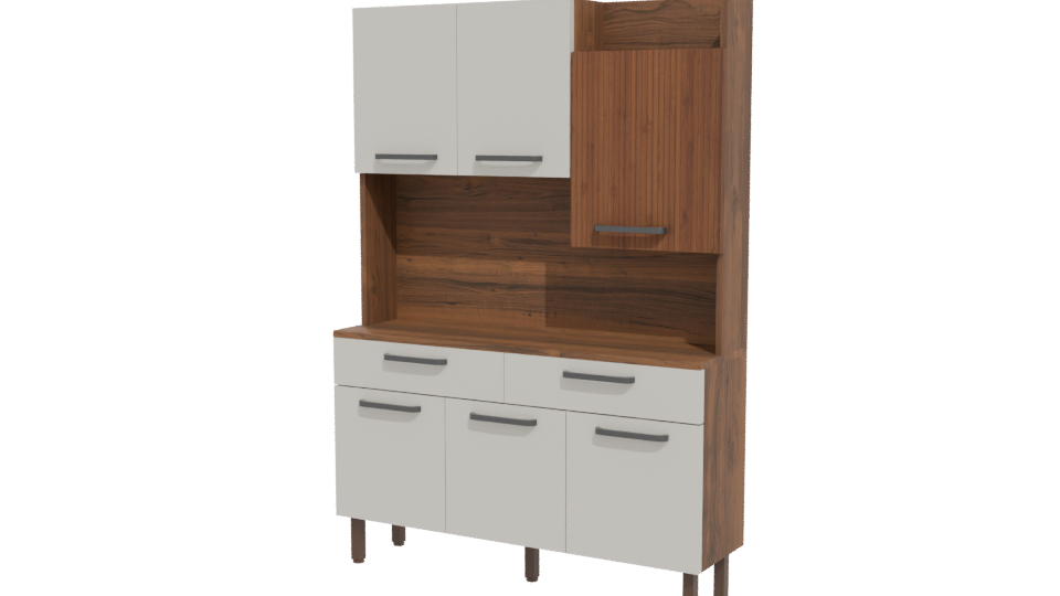 Stylish Wooden Kitchen Cabinet 3D - Professional 3D Model Render 12