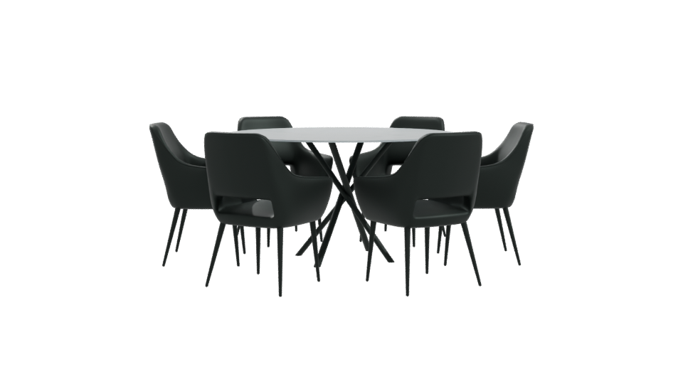 Modern Dining Table Set 3D - Professional 3D Model Render 10