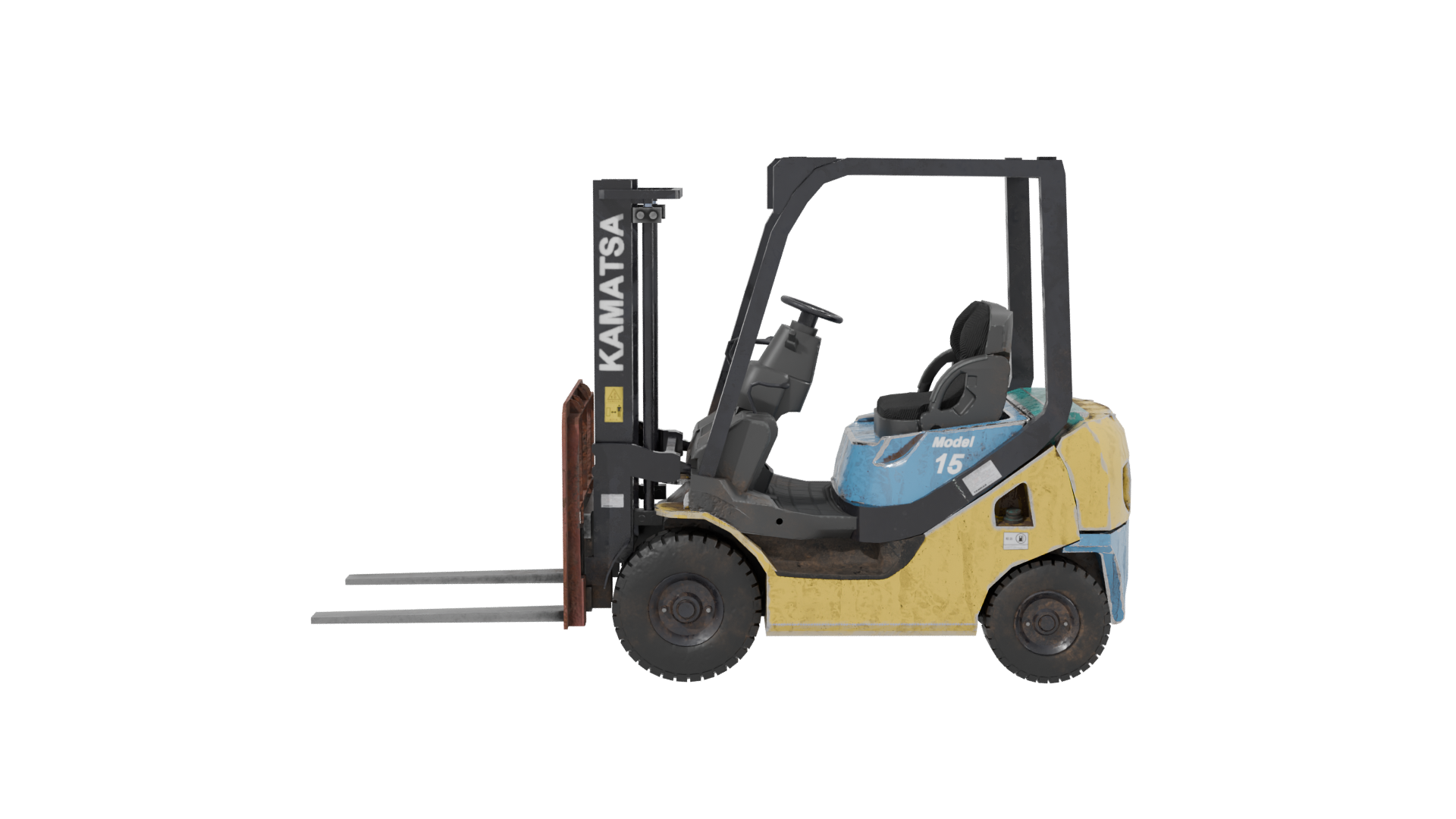 Industrial Forklift 3D Model - Professional 3D Model Render 2
