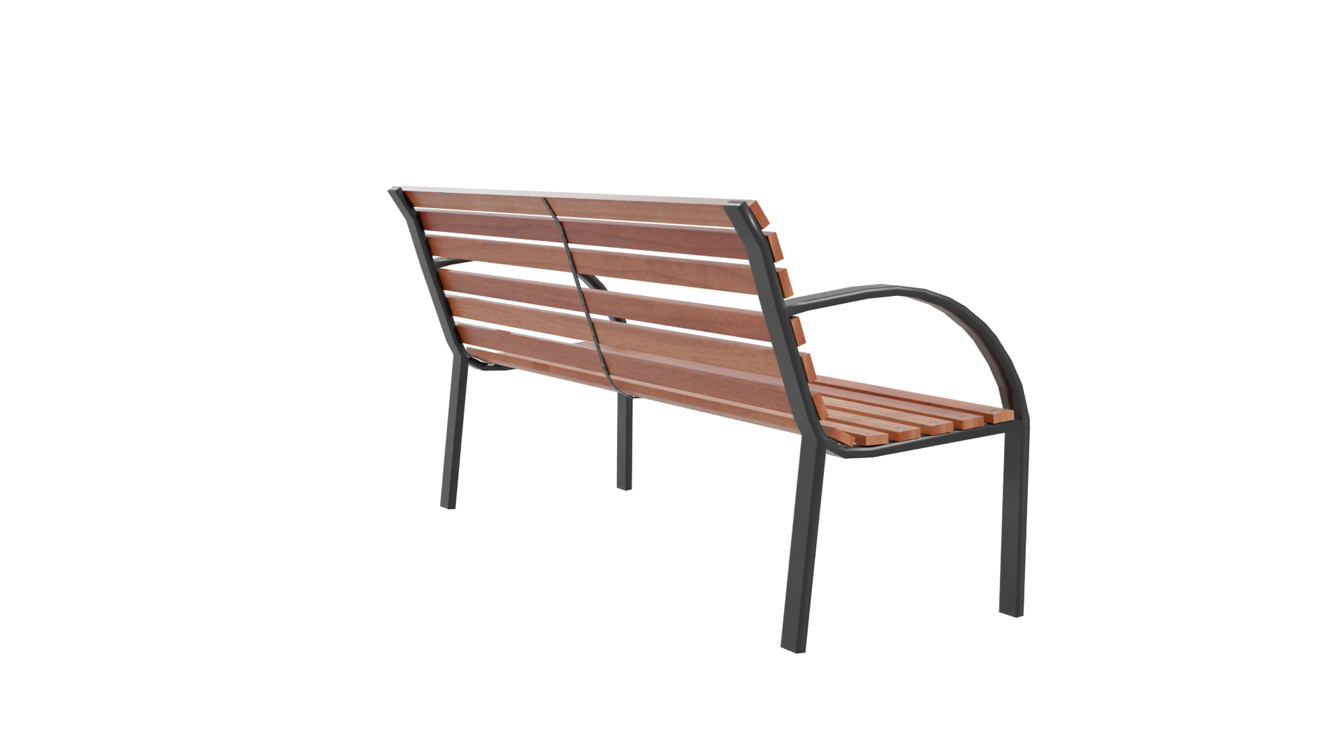 Elegant Outdoor Park Bench 3D - Professional 3D Model Render 10