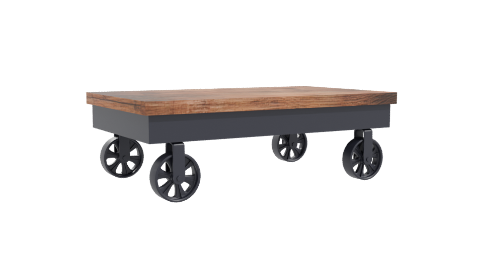Industrial Wooden Coffee Table 3D - Professional 3D Model Render 10