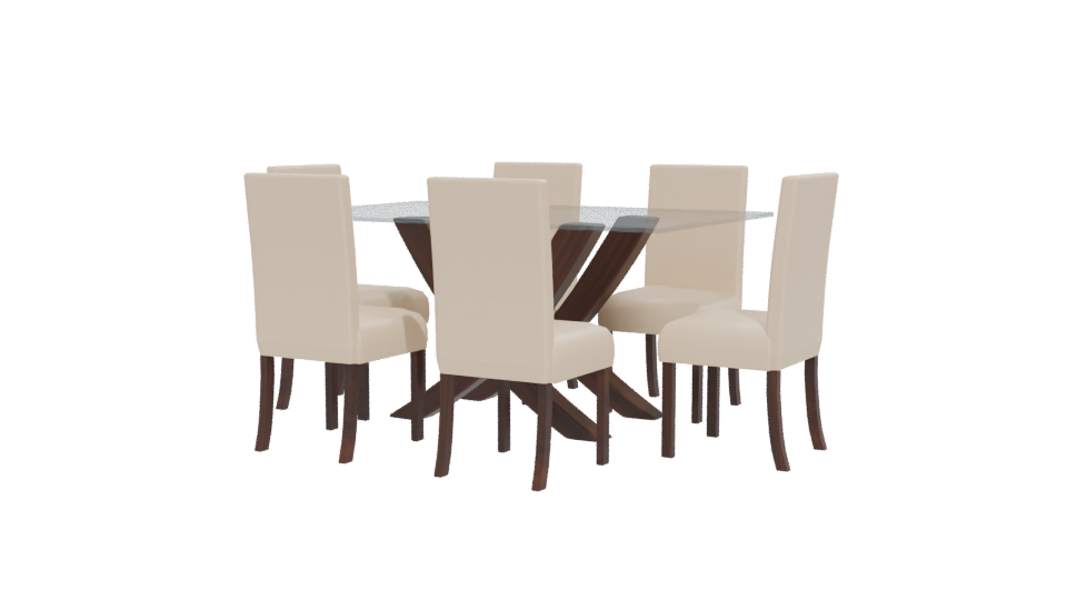 Elegant Modern Dining Table Set - Professional 3D Model Render 12