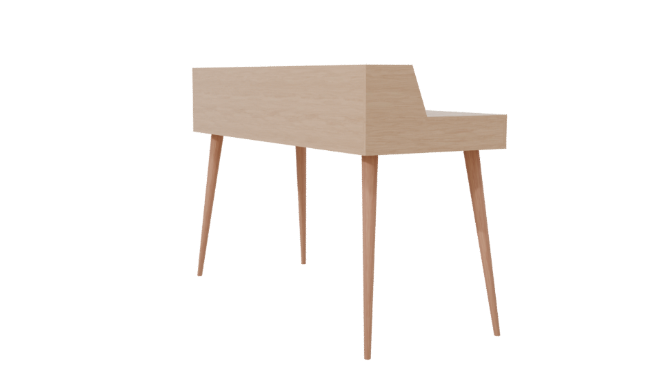 Minimalist Wooden Office Desk 3D Model - Professional 3D Model Render 7
