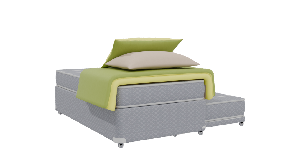 Stylish Double Bed Model - Professional 3D Model Render 4