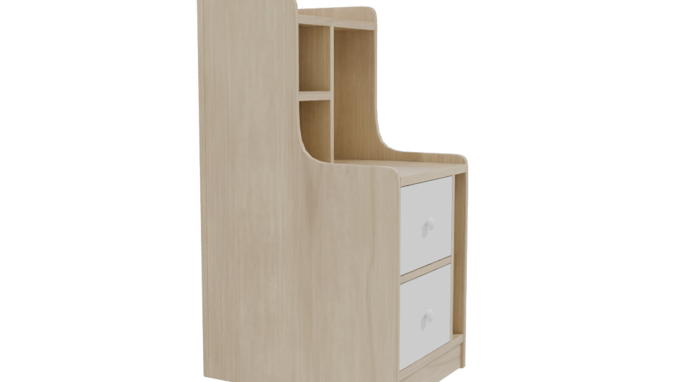 Stylish Wooden Desk Unit 3D - Professional 3D Model Render 9