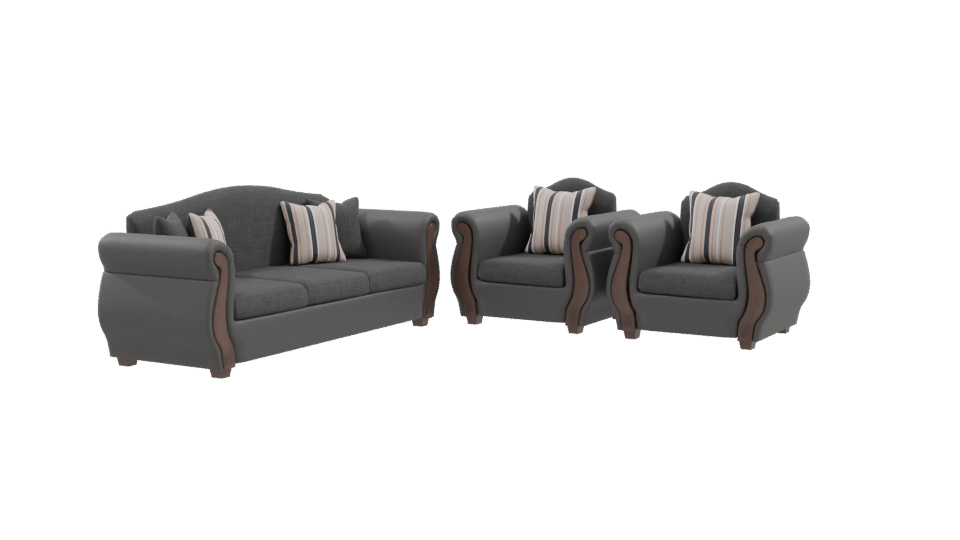 Elegant Upholstered Sofa Set 3D - Professional 3D Model Render 9