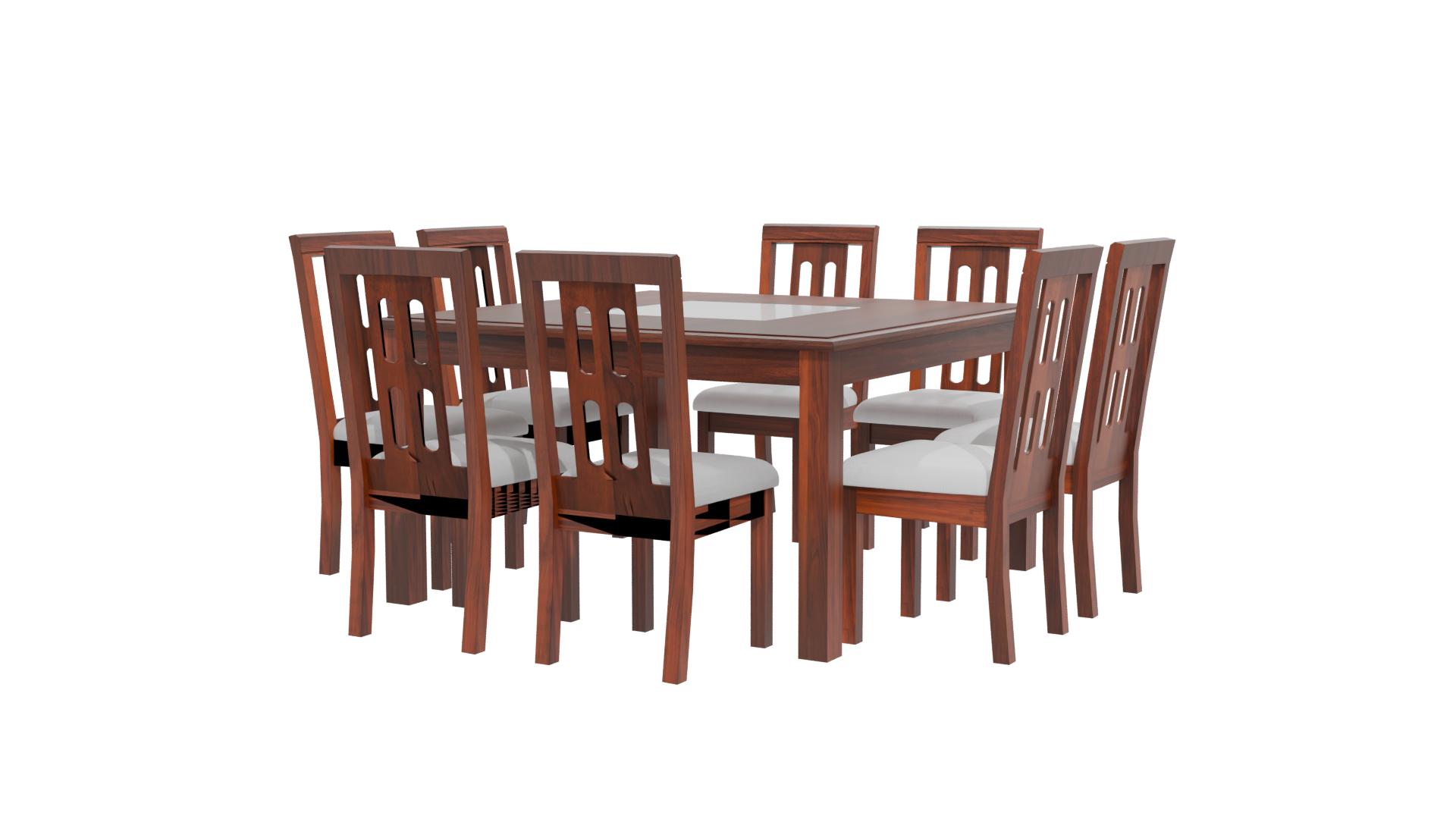 Elegant Wooden Dining Set 3D - Professional 3D Model Render 12
