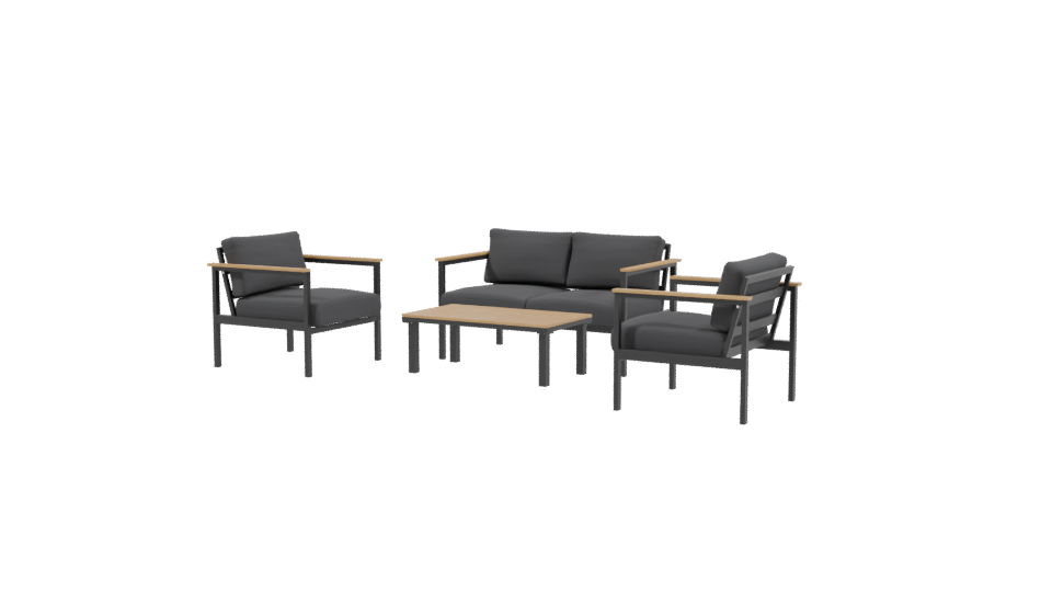Stylish Outdoor Seating Set 3D Model - Professional 3D Model Render 3