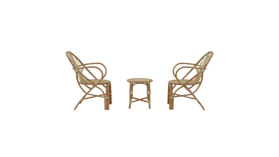 Stylish Rattan Furniture Set - Professional 3D Model Render 5