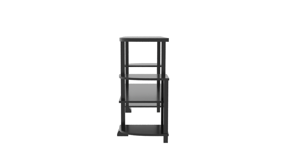 Minimalist Black Entertainment Console - Professional 3D Model Render 2