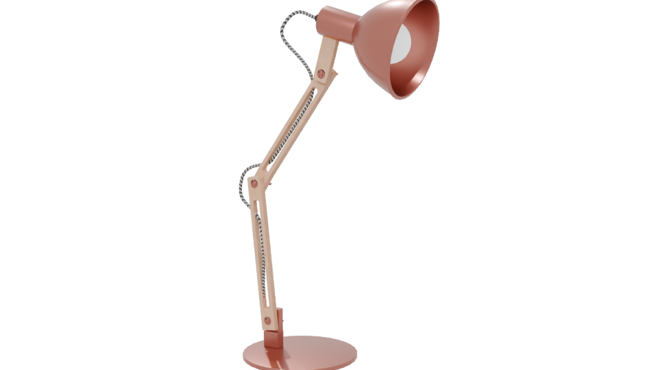 Elegant Copper Desk Lamp 3D - Professional 3D Model Render 6