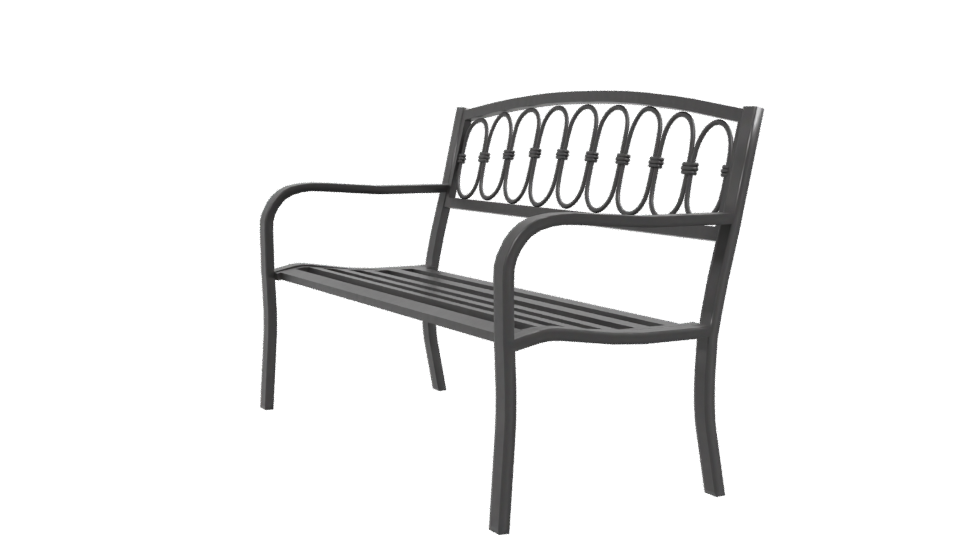 Stylish Outdoor Metal Bench 3D - Professional 3D Model Render 13