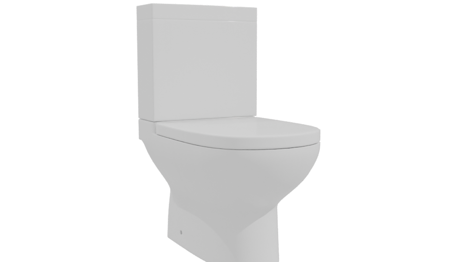 Minimalist White Toilet Model - Professional 3D Model Render 10