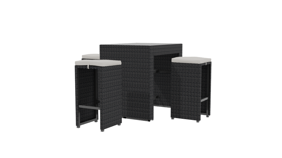 Stylish Bar Table Set 3D - Professional 3D Model Render 3