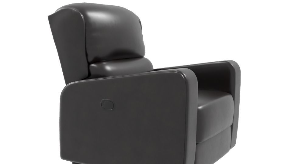 Stylish Black Leather Armchair 3D - Professional 3D Model Render 9