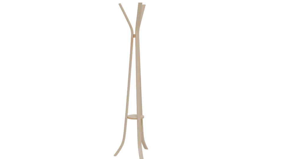 Minimalist Wooden Coat Rack 3D Model - Professional 3D Model Render 12