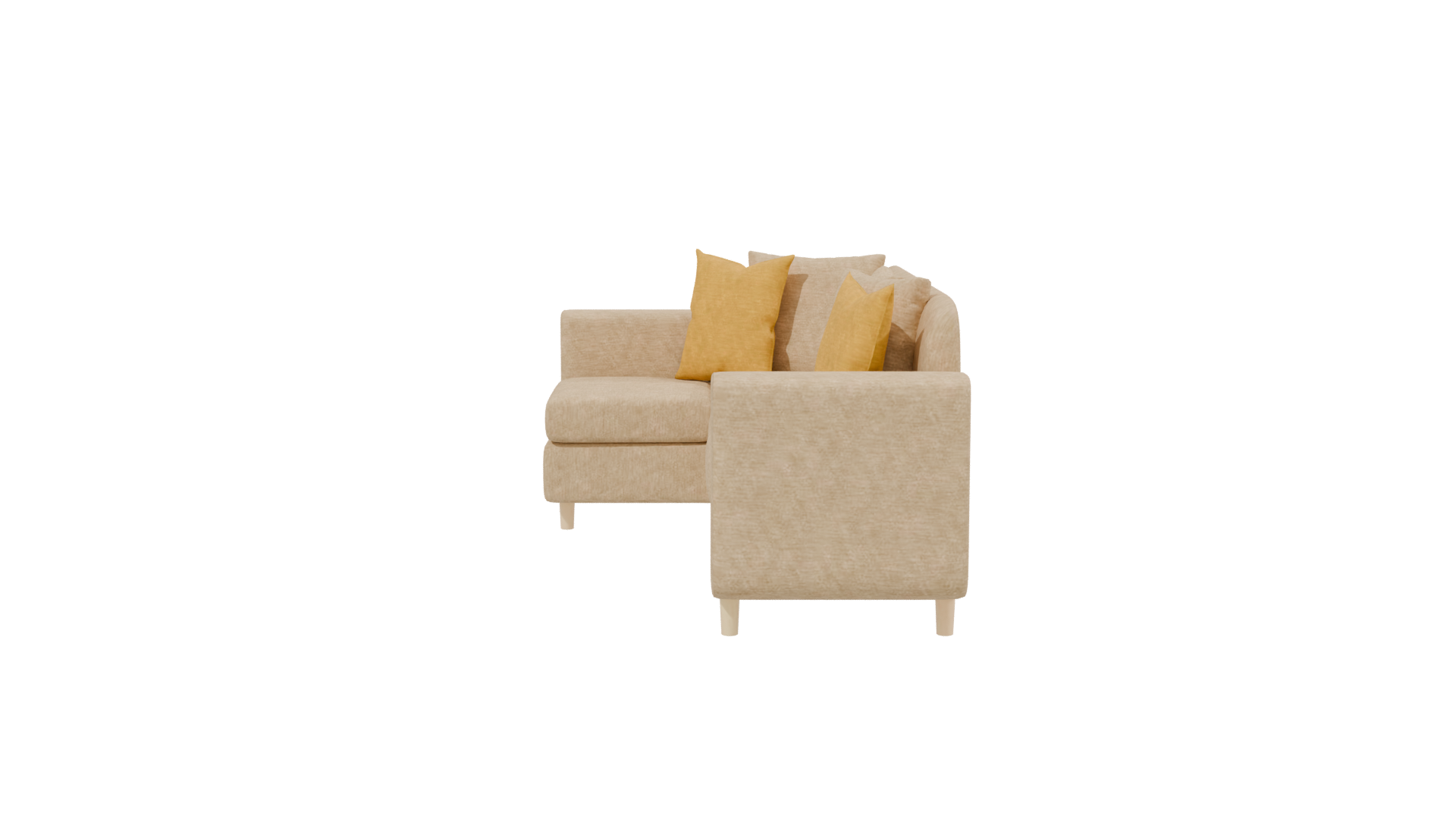 Modern L-Shaped Sofa 3D - Professional 3D Model Render 2