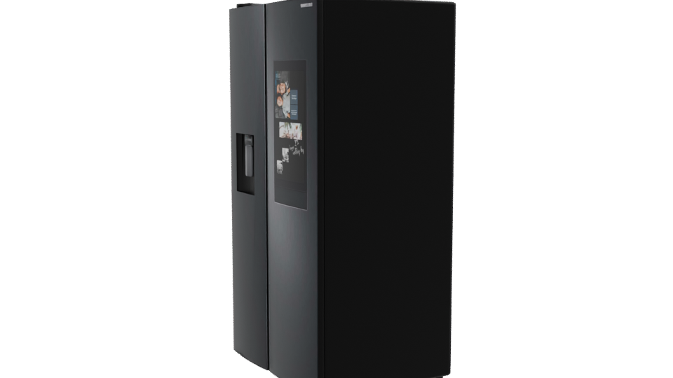 Sleek Black Refrigerator Model - Professional 3D Model Render 13