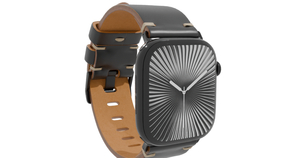 Shell Cordovan Leather Strap Watch 3D - Professional 3D Model Render 10