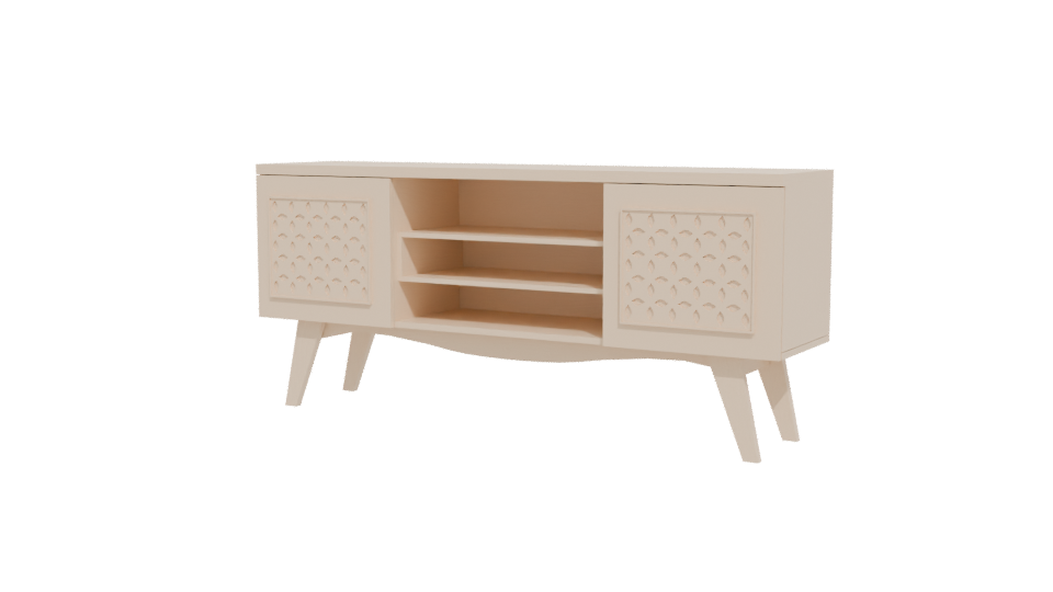 Elegant Wooden TV Stand 3D - Professional 3D Model Render 12