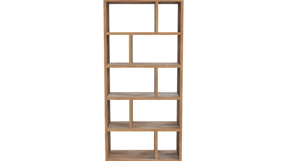 Contemporary Wooden Bookshelf Model - Professional 3D Model Render 11