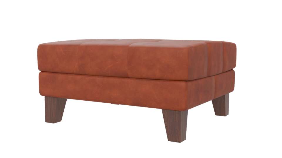 Stylish Leather Ottoman 3D Model - Professional 3D Model Render 6