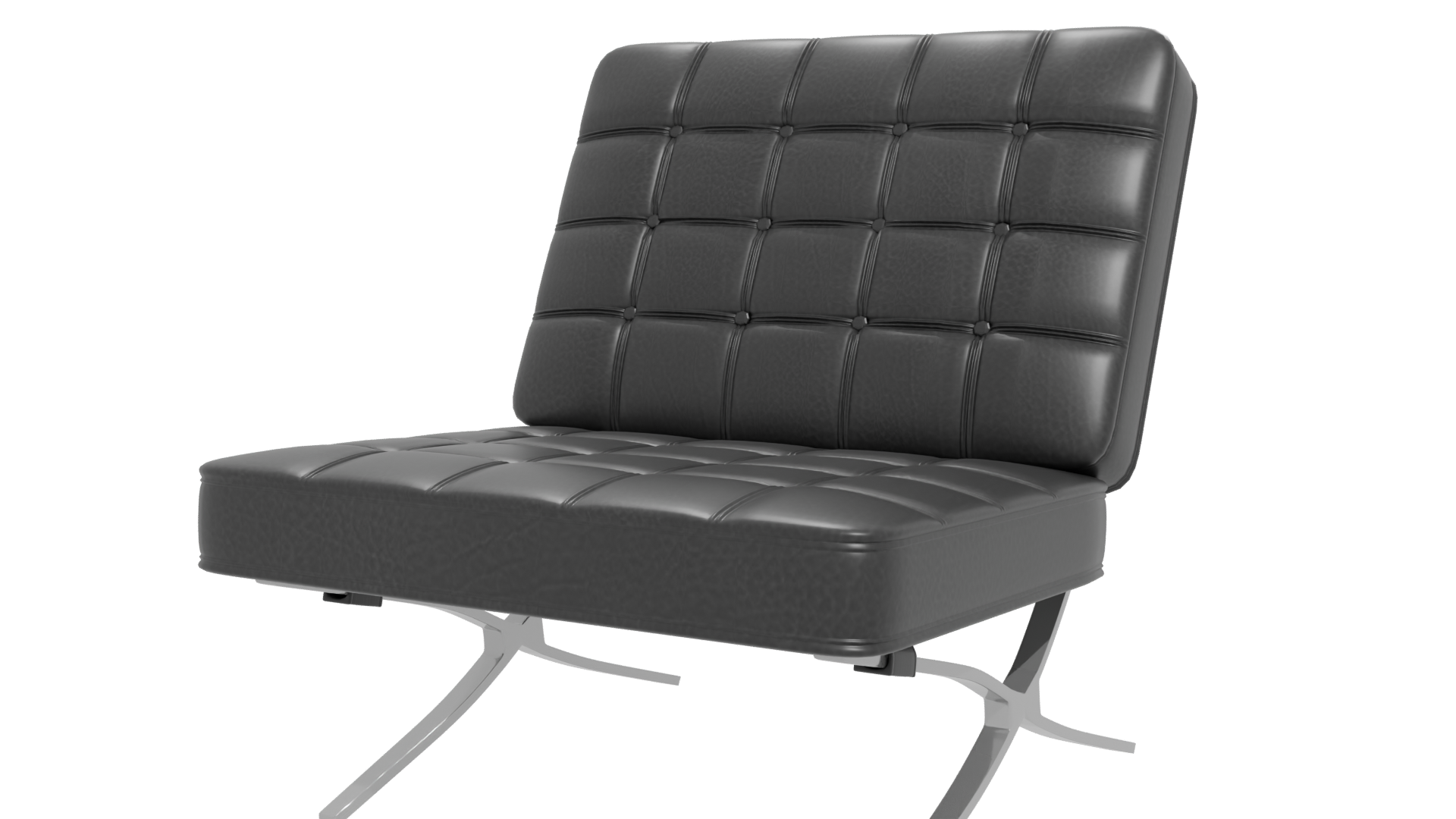 Stylish Black Minimalist Lounge Chair 3D Model - Professional 3D Model Render 12
