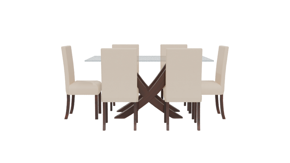 Elegant Modern Dining Table Set - Professional 3D Model Render 5