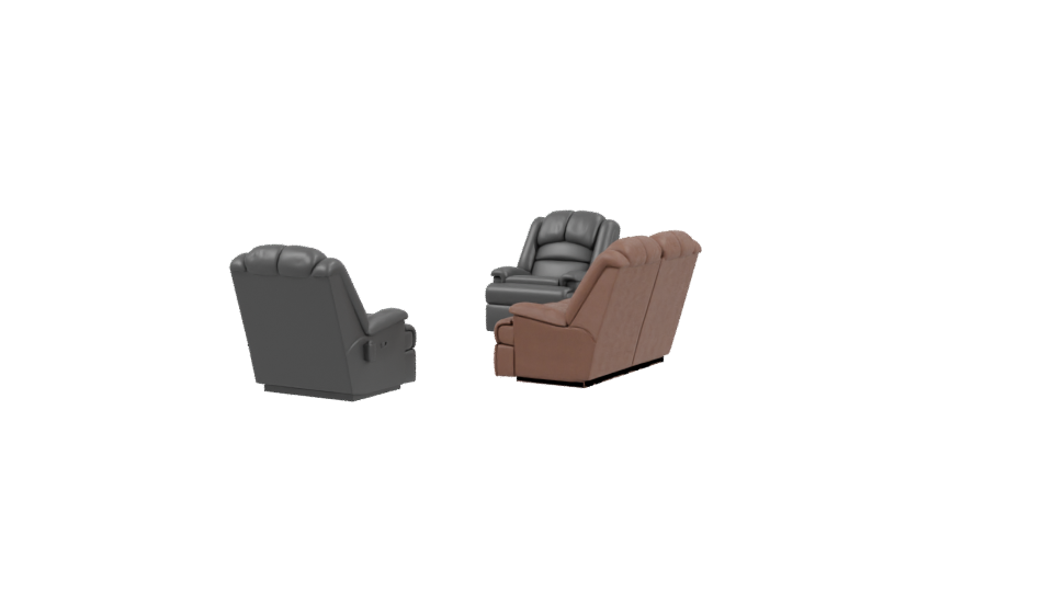 Contemporary Reclining Sofa Set 3D Model - Professional 3D Model Render 3
