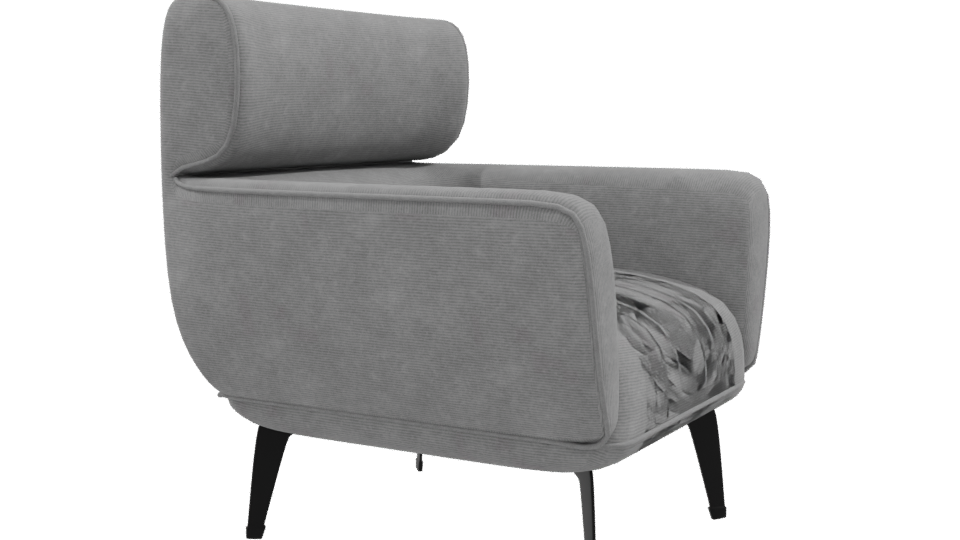 Contemporary Fabric Lounge Chair 3D Model - Professional 3D Model Render 9