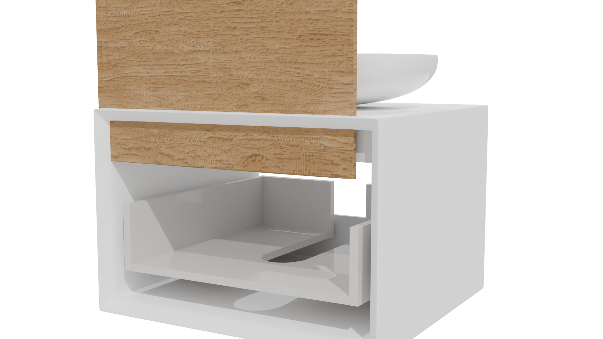 Minimalist Wooden Bathroom Sink - Professional 3D Model Render 12