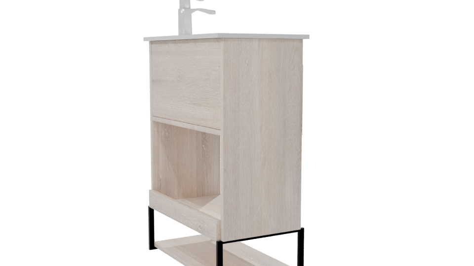 Contemporary Wooden Bathroom Vanity 3D Model - Professional 3D Model Render 7
