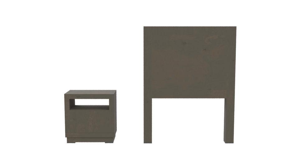 Minimalist Wooden Bedside Table Set - Professional 3D Model Render 5